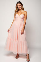 Load image into Gallery viewer, Sweetheart Blush Pink A Line Long Bridesmaid Dress