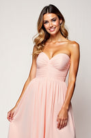 Load image into Gallery viewer, Sweetheart Blush Pink A Line Long Bridesmaid Dress