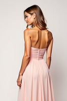 Load image into Gallery viewer, Sweetheart Blush Pink A Line Long Bridesmaid Dress