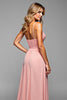 Load image into Gallery viewer, A Line Blush Pink Spaghetti Straps Long Bridesmaid Dress with Slit