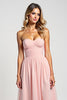 Load image into Gallery viewer, Blush Pink A Line Strapless Long Bridesmaid Dress