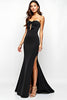 Load image into Gallery viewer, Black Mermaid Bow Keyhole Strapless Long Formal Dress with Slit