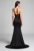 Load image into Gallery viewer, Black Mermaid Strapless Long Formal Dress with Slit