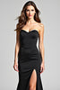 Load image into Gallery viewer, Black Mermaid Strapless Long Formal Dress with Slit
