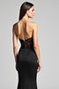 Load image into Gallery viewer, Black Mermaid Strapless Long Formal Dress with Slit