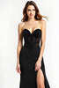 Load image into Gallery viewer, Black Sweetheart Long Appliqued Formal Dress with Slit