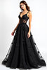 Load image into Gallery viewer, Black A Line Lace Corset Long Appliques Formal Dress
