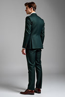 Load image into Gallery viewer, Dark Green Notch Lapel Two Button 2 Piece Prom Suits