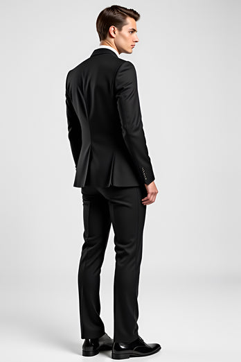 Black Notch Lapel One Button 2 Piece Prom Suits