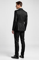 Load image into Gallery viewer, Black Notch Lapel One Button 2 Piece Prom Suits