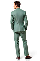 Load image into Gallery viewer, Grey Green Notch Lapel Two Button 2 Piece Prom Suits