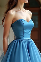 Load image into Gallery viewer, Tiered Blue Sweetheart A Line Long Prom Dress