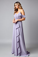 Load image into Gallery viewer, Lilac V-Neck Backless Ruched Long Formal Dress