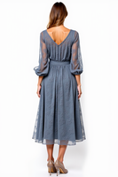 Load image into Gallery viewer, Lace A Line Grey V-Neck Long Formal Dress
