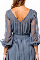 Load image into Gallery viewer, Lace A Line Grey V-Neck Long Formal Dress