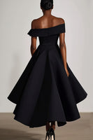 Load image into Gallery viewer, Off the Shoulder Black A Line Long Formal Dress