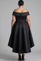 Load image into Gallery viewer, Off the Shoulder Black A Line Long Formal Dress