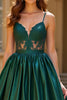 Load image into Gallery viewer, Dark Green Ball Gown Satin V-Neck Long Prom Dress
