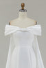Load image into Gallery viewer, Ivory Mermaid Off The Shoulder Bow Long Wedding Dress with Cape