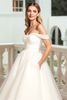 Load image into Gallery viewer, Simple Ivory Off the Shoulder Sweep Train Wedding Dress