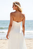 Load image into Gallery viewer, Ivory Chiffon Sweetheart Sweep Train A Line Boho Wedding Dress with Slit
