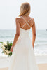 Load image into Gallery viewer, Simple White Satin Sweep Train Sweetheart Boho Wedding Dress