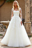 Load image into Gallery viewer, Ivory Organza Square Neck Sweep Train Ball Gown Wedding Dress with Lace