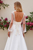 Load image into Gallery viewer, Ivory Satin Scoop Neck Sweep Train Mermaid Wedding Dress with Lace