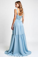Load image into Gallery viewer, Sky Blue High-Low Sweetheart Bridesmaid Dress