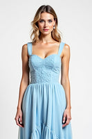 Load image into Gallery viewer, Sky Blue High-Low Sweetheart Bridesmaid Dress