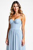 Load image into Gallery viewer, Sky Blue A Line Chiffon Sweetheart Backless Long Bridesmaid Dress