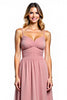 Load image into Gallery viewer, Dusty Rose A Line Chiffon V-Neck Long Bridesmaid Dress