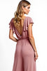 Load image into Gallery viewer, Dusty Rose Chiffon Backless Long Bridesmaid Jumpsuit