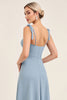 Load image into Gallery viewer, Sky Blue Sheath Backless Long Bridesmaid Dress