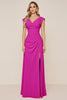 Load image into Gallery viewer, Dusty Sage V-Neck Sheath Long Bridesmaid Dress with Slit