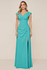 Load image into Gallery viewer, Dusty Sage V-Neck Sheath Long Bridesmaid Dress with Slit
