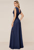 Load image into Gallery viewer, Dusty Sage V-Neck Sheath Long Bridesmaid Dress with Slit