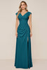 Load image into Gallery viewer, Dusty Sage V-Neck Sheath Long Bridesmaid Dress with Slit