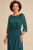 Load image into Gallery viewer, Peacock Boat Neck Sheath Chiffon Long Mother of the Bride Dress