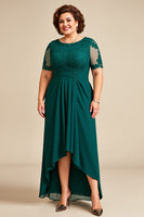 Load image into Gallery viewer, Pine Asymmetrical Appliqued Chiffon Long Mother of the Bride Dress