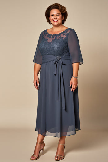 Twilight Appliqued Chiffon Long Mother of the Bride Dress