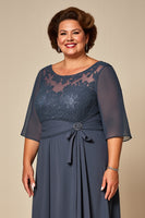 Load image into Gallery viewer, Twilight Appliqued Chiffon Long Mother of the Bride Dress