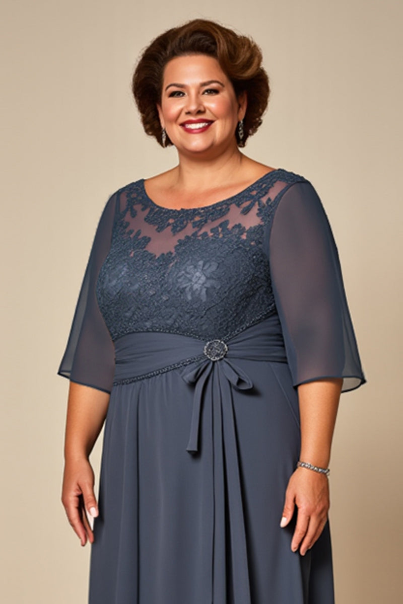 Load image into Gallery viewer, Twilight Appliqued Chiffon Long Mother of the Bride Dress