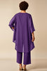 Load image into Gallery viewer, Plum Asymmetrical Jumpsuit Chiffon Mother of the Bride Dress