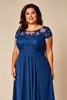 Load image into Gallery viewer, Blue A Line Appliqued Chiffon Mother of the Bride Dress