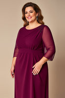 Load image into Gallery viewer, Plus Size Burgundy A Line Chiffon Mother of the Bride Dress