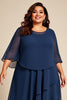 Load image into Gallery viewer, Plus Size Navy Chiffon A Line Mother of the Bride Dress