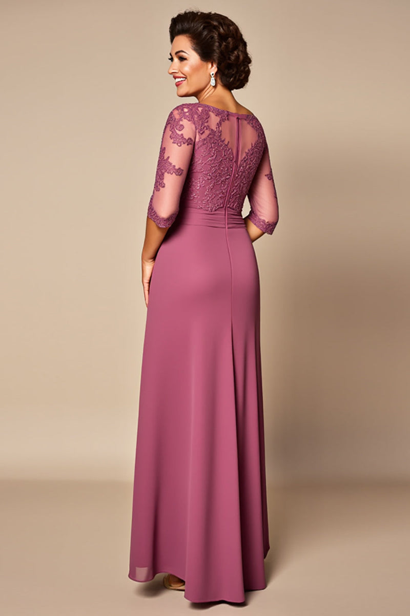 Load image into Gallery viewer, Desert Rose Chiffon Sheath Mother of the Bride Dress with Sleeves