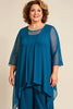 Load image into Gallery viewer, Ink Blue Plus Size Chiffon Tiered Mother of the Bride Pantsuit