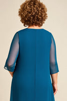 Load image into Gallery viewer, Ink Blue Plus Size Chiffon Tiered Mother of the Bride Pantsuit